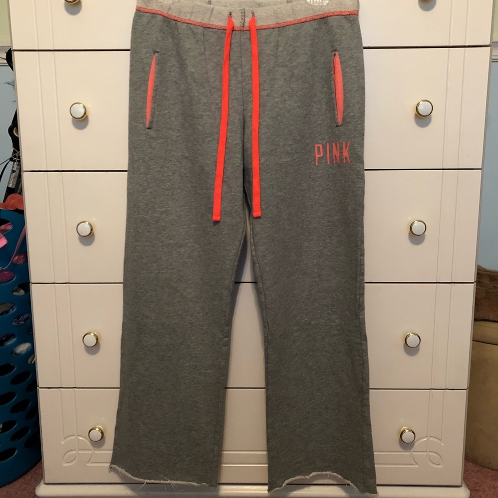 Grey and coral drawstring sweats